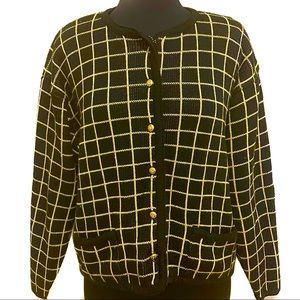 Vintage Checked Cardigan Sweater